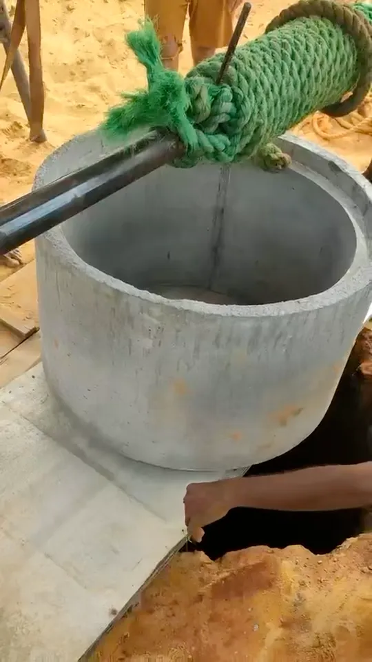 A completed well ring ready to provide clean water